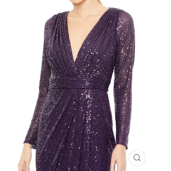Mac Duggal Dresses & Skirts - MAC DUGGAL LONG SLEEVE SEQUINED GOWN SZ 14  purple